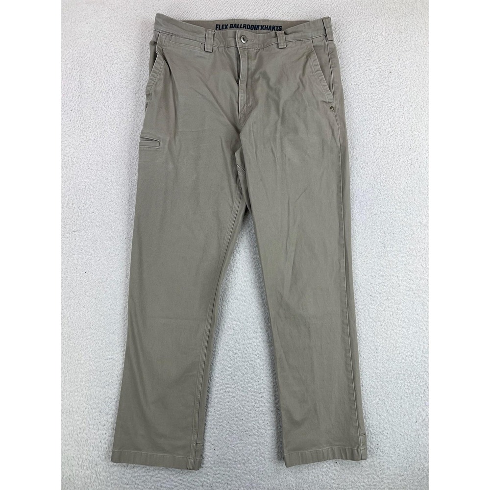 Duluth Trading Co Flex Ballroom Khakis Mens 32x32 Beige Stretch Pants 75288B